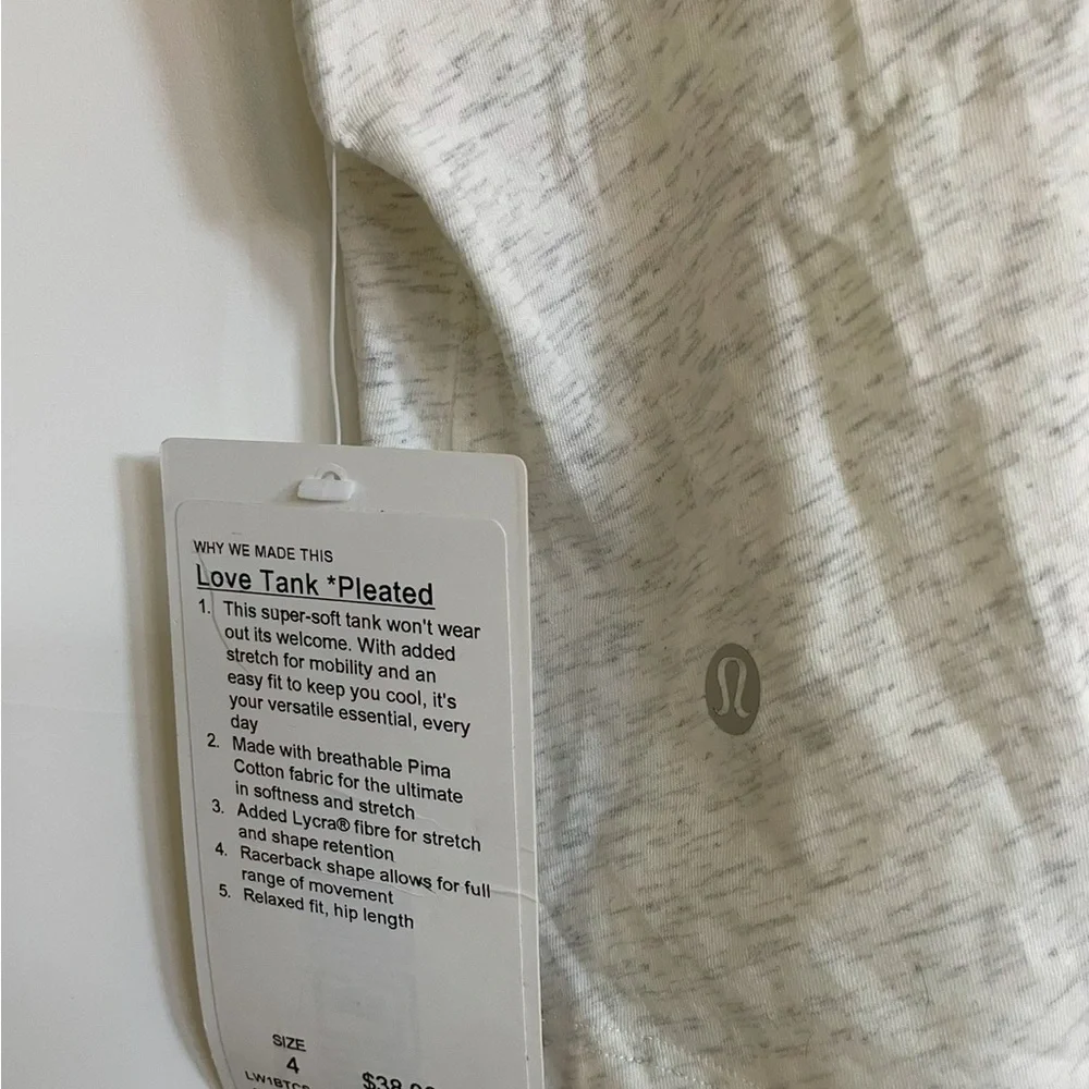 BNWT Lululemon Love tank oatmeal heather size 4 - Picture 3 of 3